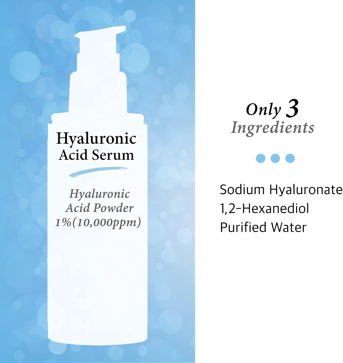 Pure Hyaluronic Acid 1% Powder Serum for Face 10,000 Ppm - anti Ageing + Fine Line + Intense Hydration + Face Moisturiser + Visibly Plumped Skin + Prevent Bladder Pain (4Fl Oz)